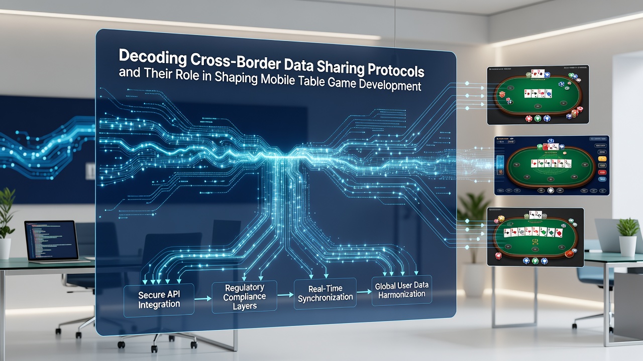Diagram van data-uitwisseling tussen mobiele tafelspellen en internationale servers onder Nederlands toezicht